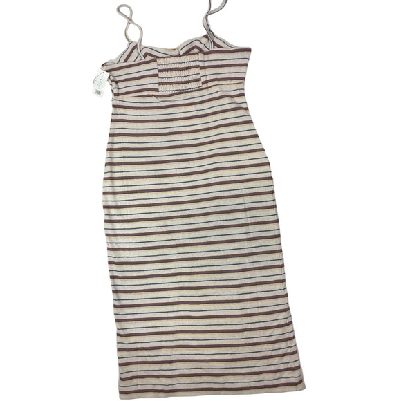 Joie Soft Laurel Linen Cotton Midi Dress NWT Size M Color Gray, Lilac, Multi - Picture 3 of 5